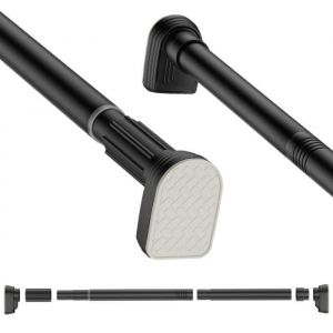 Tringle Rideau Sans Percage - Tringle Rideau Extensible - 150-170 cm (diam&egrave;tre 25 mm) - 1 pi&egrave;ce - Noirpour fen&ecirc;tre armoire