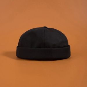 Taille unique - Noir - Bonnet marin en coton pour homme casquette sans visière chapeau docker polyvalent o