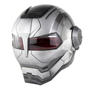 Casque Moto Unisexe de Marque luxe Transformateurs Iron Man Soman SM515 casque int&eacute;gral de moto casque Argent Argent