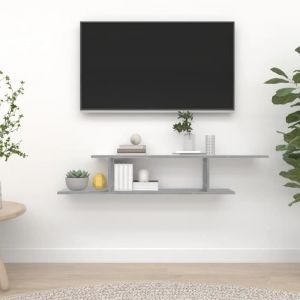 PromoMeuble Étagère LMT - Étagère TV murale Sonoma gris 125x18x23 cm Bois dingénierie 59Kg