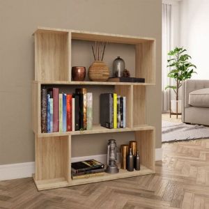 TOPSELLER - &Eacute;tag&egrave;re dEscalier Biblioth&egrave;que contemporaine-Meuble de rangement Ch&ecirc;ne sonoma 80x24x96 cm 5768