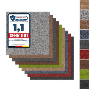 Moscow Dalle moquette bouclée 50X50 Revêtement Isolant Mur-Sol Marron foncé 50 x 50 cm