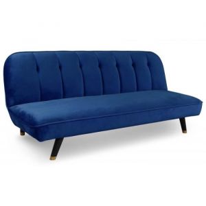Canapé Convertible En Velours seattle 180cm Bleu - Paris Prix