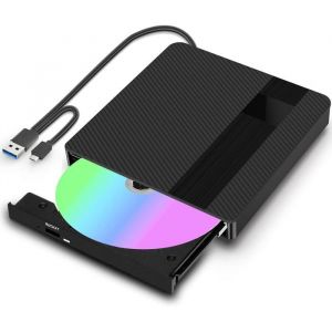 Lecteur DVD externe pour PC portableUSB 3.0 Type C Graveur CD DVD +/-RW CD ROM Lecteur DVD externe pour ordinateur portablebureau