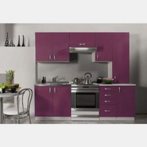 Cuisine équipée de 2m20 OXANE aubergine