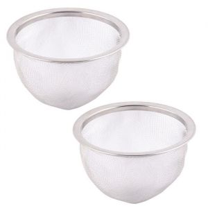 SOURCING MAP 2Pcs Filtre Th&eacute;i&egrave;re Maille Th&eacute; Infuseur Filtre Tisane Cr&eacute;pine Filet Th&eacute; Panier Passoire &eacute;pice rond en inox dia. 80mm