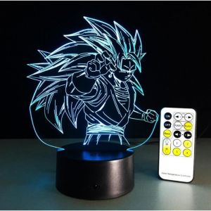 Cadeau pour les enfants 3D dragon ball shape lumi&egrave;re de nuit t&eacute;l&eacute;commande 7 couleurs changer lampe de table acrylique