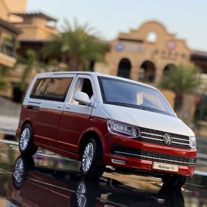Rouge - Bus Volkswagen Multivan T6 En Alliage De Zinc 1:32 Mod&egrave;le De Voiture Diecasts Mpv Simulation Du Son