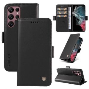 Étui Pour Samsung Galaxy S22 Ultra 5G 6.8- Housse Cuir Téléphone Portable - Étui avec Clapet Magnétique Protection - Noir