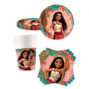Vaisselle jetable - Kit anniversaire vaisselle jetable Vaiana 2