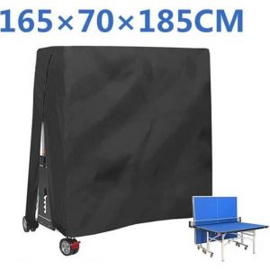 Housse de table de ping-pong housse de protection ext&eacute;rieure &eacute;tanche pour table de ping-pong Oxford 210D-165x70x185cm-noir
