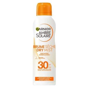 Brume S&egrave;che SPF30 - Garnier Ambre Solaire - 200ml - Protection UV - Non gras - A&eacute;rosol recyclable