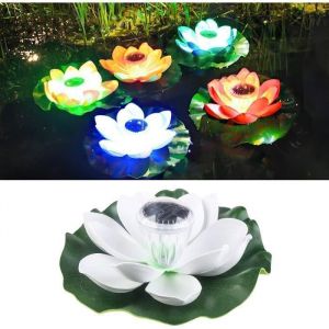 Led Flottante N&eacute;nuphar Solaire pour Bassin Lotus Lumineux D&eacute;coration &eacute;clairage Bassin multicolore BASSIN DEXTERIEUR