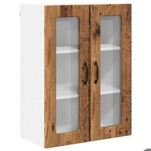BEL-ACHAT* Meuble de stockage Moderne - Suspendu - Meuble mural de cuisine avec porte Bois Ancien 60x31x80cm @Promo5633384