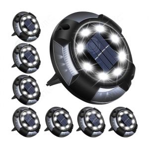 INN Lampe solaire extérieur 8 pièces lampe solaire au sol eclairage solaire encastrable sol pour chemins pelouse terrasse borne