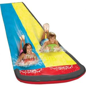 Tapis De Glisse Eau Enfant - Toboggan Aquatique De Jardin [Double Glissi&egrave;re] - Toboggan Eau Exterieur Enfant avec Coussin De Pr 670