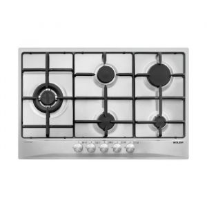 Cuisinière à gaz Glem GT85TIX - Acier inoxydable - 5 brûleurs - Chaleur tournante