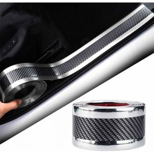 Bande coffre pare-choc arri&egrave;re protection bordure porti&egrave;res plaque seuil anti-choc argent bilat&eacute;ral 1 m