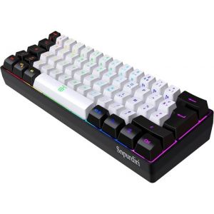 Clavier Gaming 60% - 1001 PILES BATTERIES - AZERTY - Filaire - RGB R&eacute;tro-&eacute;clair&eacute; - Ultra-Compact