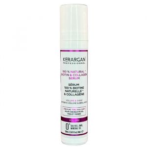 Kerargan - Sérum Volumisant Biotine & Collagène pour Cheveux Fins - Brillance Fortification - Sans Sulfate OGM - 50ml