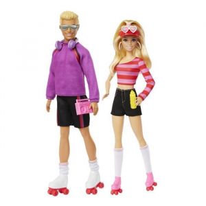 Barbie-Fashionistas-Coffret poupées et accessoires patins à roulettes HXK90 Coffret barbie et ken Coffret barbie et ken roll POUPEE
