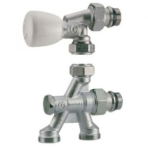 Robinet de radiateur monotube droit 1/2 D16 &agrave; 4 voies - GIACOMINI - R436X062