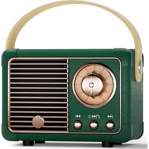 Enceinte Bluetooth Vintage Cadeau Femme Garçon danniversaire Rétro Enceinte Portable pour Déco IntérieurChambre