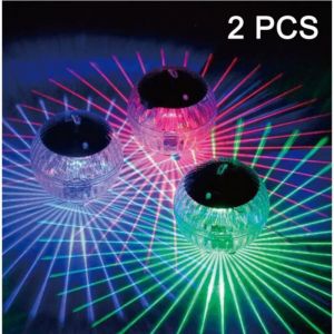 2 Pcs Flottant Piscine Lumières Solaire Alimenté Par Batterie Fleurs Gonflable Globe Glow Imperméable Lampe De Boule De Piscine Ext