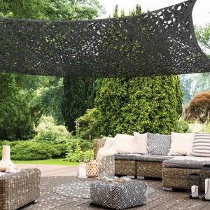 Filet de camouflage - LE FILET DE CAMOUFLAGE - 3x4m - Noir - Robuste - Résistant aux intempéries