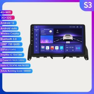 3G+32G Android autoradio lecteur multim&eacute;dia pour Mercedes Benz C-Class W204 S204 2007-2010 2din GPS Navi st&eacute;r&eacute;o Bluetooth DSP