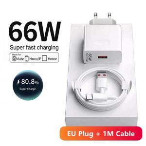Chargeur mural super rapide UE Snap66 W pour Huawei Mate 40 50 60 P50 Nova 8 9 10 Honor 90 100 X7 X8 X9 Magic c&acirc;ble USB