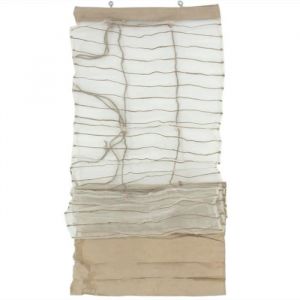 Store voilage effet soie avec du coton et jute écru 45x200