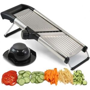 Mandoline de Cuisine Multifonctions Professionnel - Mandoline L&eacute;gumes Pliable R&eacute;glable en Acier Inoxydable de Haute Qualit&eacute; et ABS