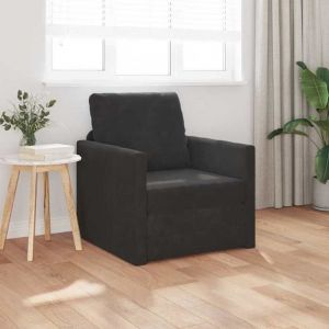 BEWI®Canapé-lit/Sofa Bed - 2 PERSONNES - clic-clac avec coussin Noir 74 x 77 x 81 cm Velours &FR45324