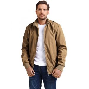 Allthemen Blouson Homme L&eacute;ger Col Montant Jacket Militaire Chaud Veste Casual Veste Marron