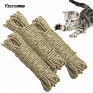 Corde de Sisal Naturel 6mm Remplacement Cordage Ancien Accessoire Id&eacute;al pour remplacer Poteaux de larbre &agrave; ChatMARQUEUNE30m