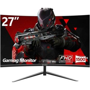 Écran Pc-CRUA 27 pouces 180 Hz FHD incurvé courbure 1800R dalle VA moniteur de jeu VGA soin des yeux réglage de linclinaison