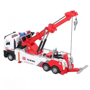 SALUTUYA Modèle dingénierie de camion de grue lourds 1:32 CRANE TRUCK TOY pour les enfants Light Sound 360 degrés jeux jouet