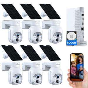 Kit Cam&eacute;ra de Surveillance WiFi Ext&eacute;rieur sans Fil CAMCAMP 4MP 10CH NVR Super vision nocturne IP66 500GB disque du