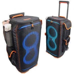 Housse de Protection pour Enceinte JBL PartyBox 320 - Double Couche Résistant aux Rayures Antipoussière 4 Poches de Rangement