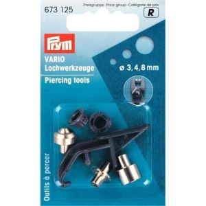 Pince à percer - PRYM - Vario - Diamètres 3/4/8 mm - Couleur Noir et gris - Outils de préperçage