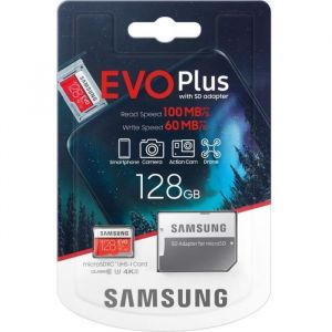 Samsung Evo Plus Carte mémoire Micro SD SDXC Classe 10 128 Go U3 100 Mo/S (MB-MC128HA APC)