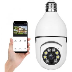 Caméra de sécurité à Ampoule E27 Caméra IP WiFi sans Fil à 360 degrés caméra IP 24 GHz 1080p Smart Home Surveillance Kids Ca[443]