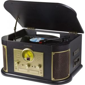 Platine Vinyle Retro All-in-One TECHNAXX TX-103 - Fonction numériseur - Phono Cassette CD USB Bluetooth SD AUX–IN FM radio -