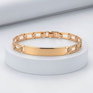 Gourmette - Identit&eacute; - Homme & Femme &ndash; Plaqu&eacute; Or Jaune 750/1000 &ndash; Maille 6mm - Longueur 20 cm