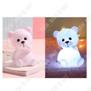 TD&reg; 1 LAMPE VEILLEUSE OURSON LED 14 X 9 X 7 CM ENFANT LED DECO Blanc
