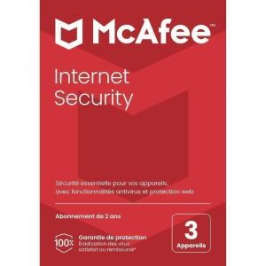 Antivirus - McAfee Internet Security 2025 - (3 Appareils - 2 Ans)