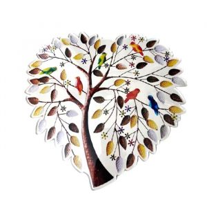 Arbre dart mural en m&eacute;tal d&eacute;coration murale suspendue en forme de c&oelig;ur arbre de vie pour la d&eacute;coration de la maison