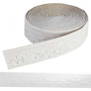 Frise Murale Adhesive 10 m x 78 cm Moulure Murale Moulure Decorative 3D Frise Autocollante Blanche pour Couloir Pl PLINTHE PVC