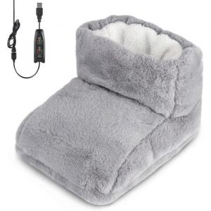 Chauffe-pieds ÉlectriqueUSB Chauffe-pieds flanelle 3 Modes de Chauffage pour Pieds de Nimporte Quelle Taille - Gris